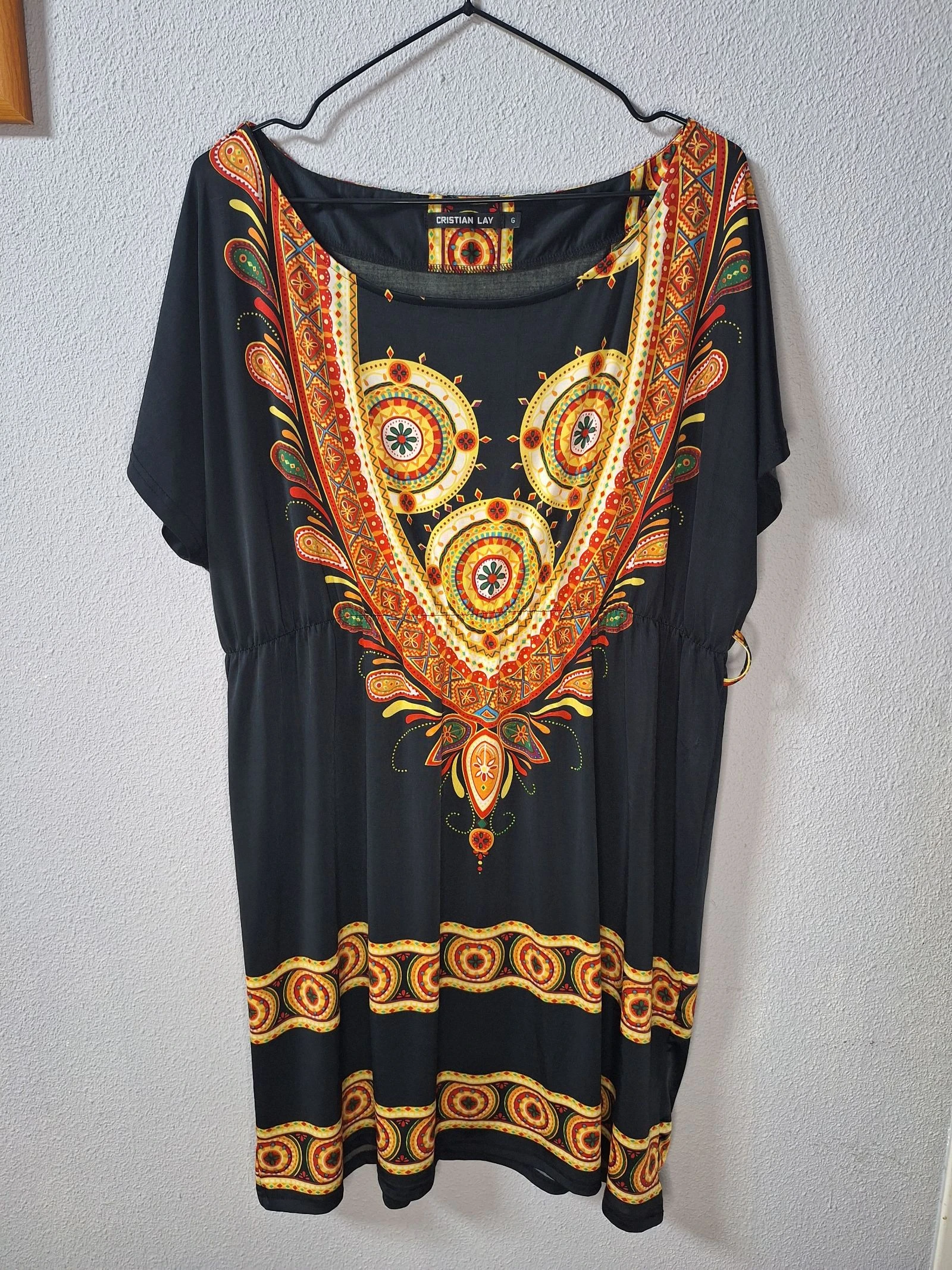 Vestido boho Christian Lay estampado étnico talla 44 XL